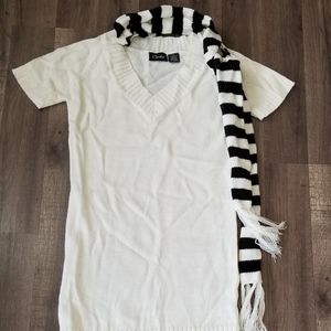 Knit Vneck sweater mini dress